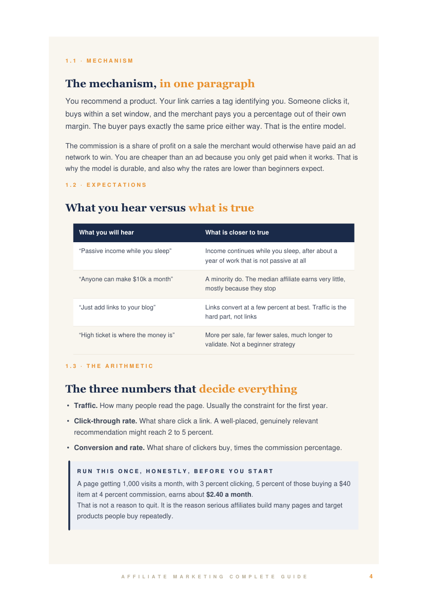The arithmetic behind affiliate earnings