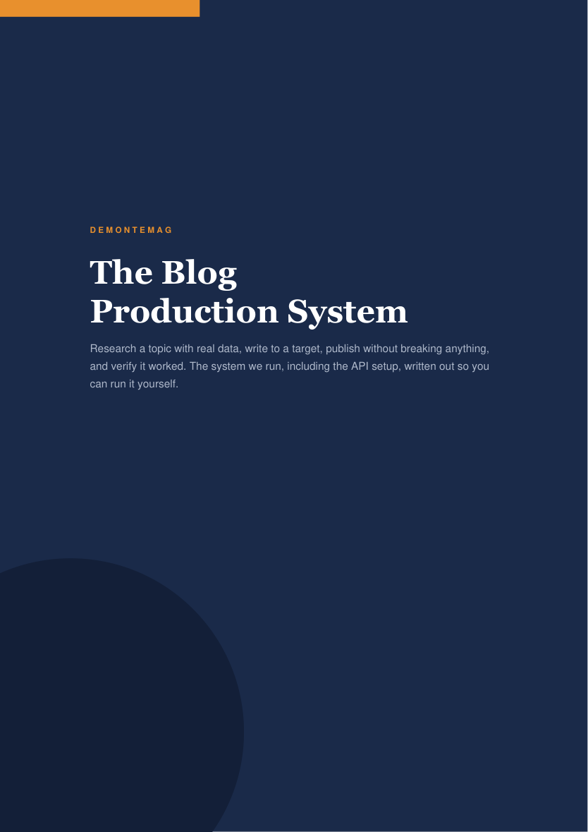 The Blog Production System cover