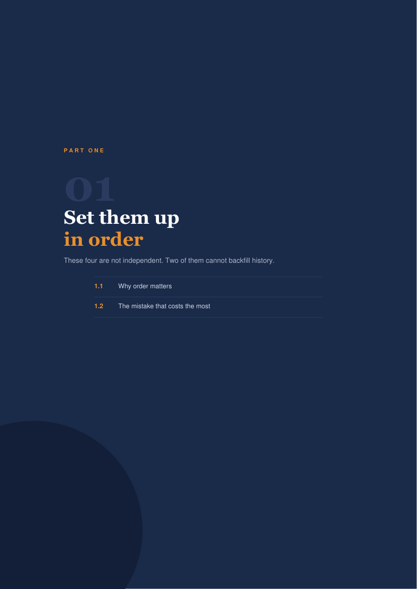 Part one divider, setup order