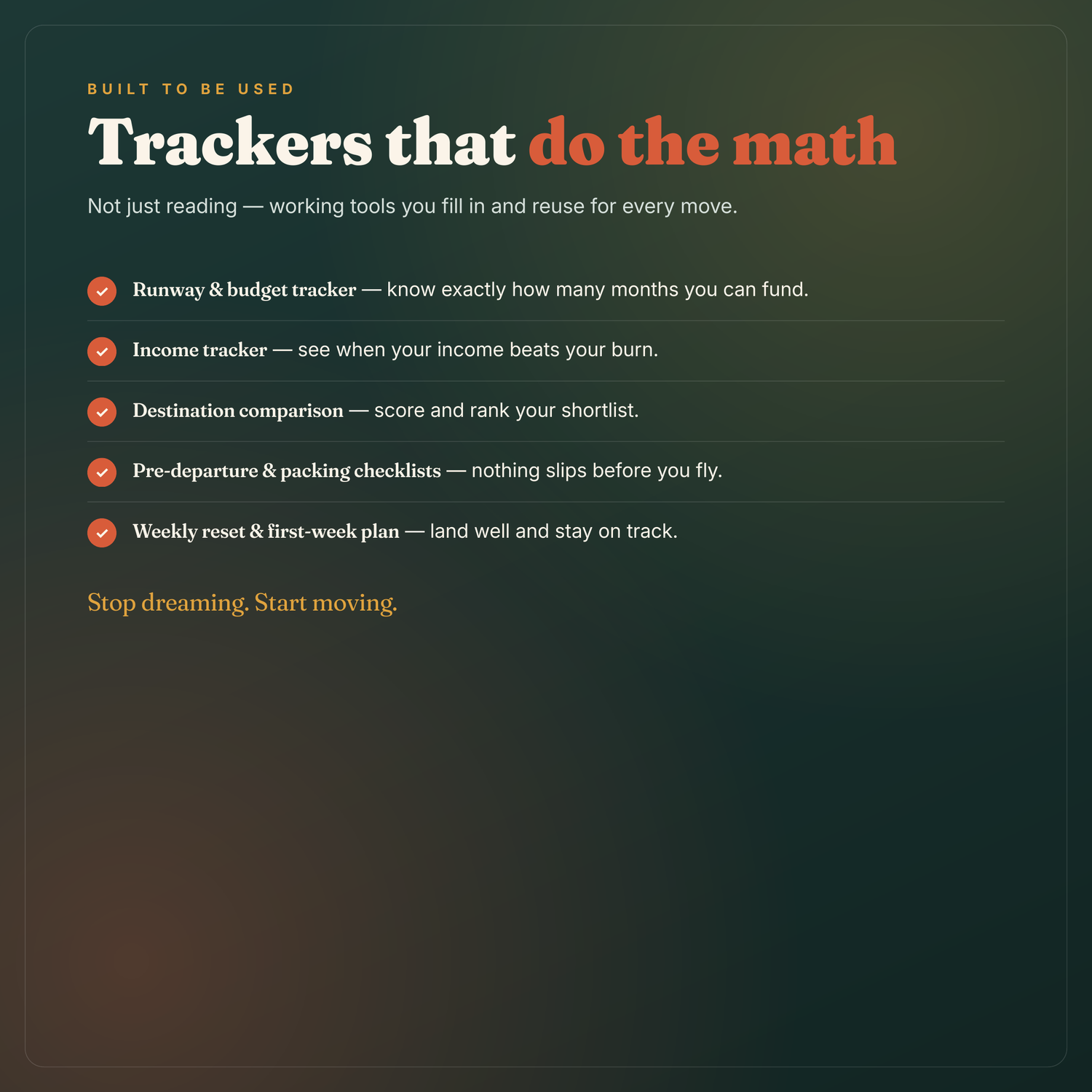 Trackers That Do the Math
